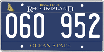 RI license plate 060952