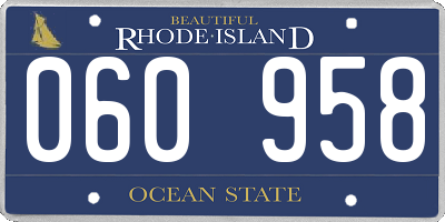 RI license plate 060958