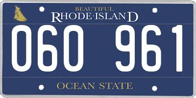 RI license plate 060961