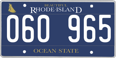 RI license plate 060965