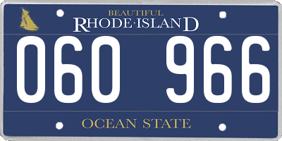 RI license plate 060966