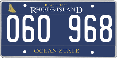 RI license plate 060968