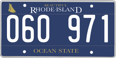 RI license plate 060971