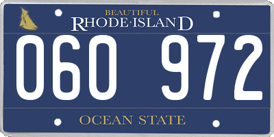 RI license plate 060972
