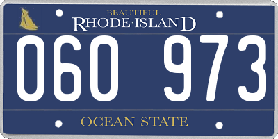 RI license plate 060973
