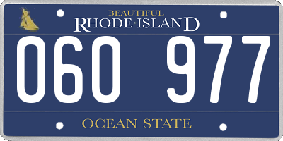 RI license plate 060977
