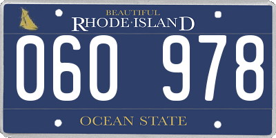 RI license plate 060978
