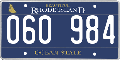 RI license plate 060984