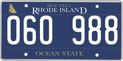 RI license plate 060988