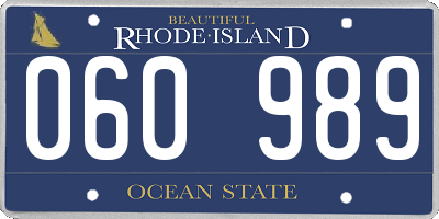 RI license plate 060989