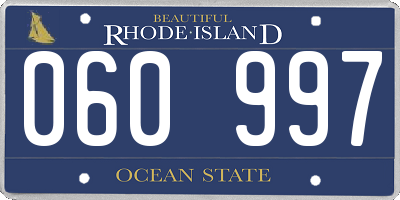 RI license plate 060997