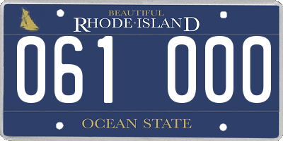 RI license plate 061000
