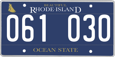 RI license plate 061030