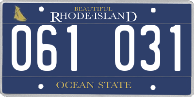 RI license plate 061031