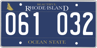 RI license plate 061032