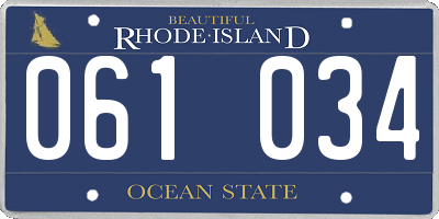 RI license plate 061034
