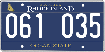 RI license plate 061035
