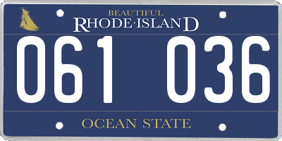 RI license plate 061036