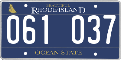 RI license plate 061037