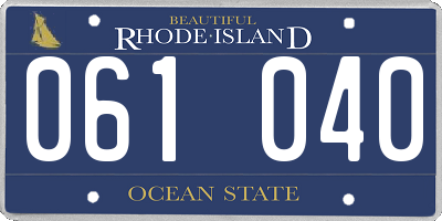 RI license plate 061040