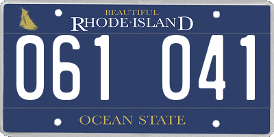 RI license plate 061041