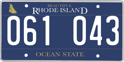 RI license plate 061043