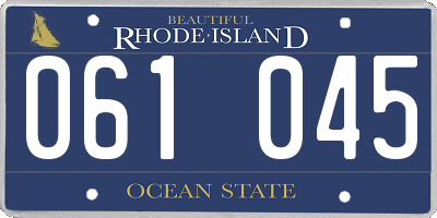 RI license plate 061045