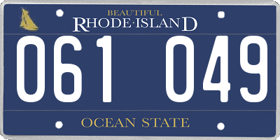 RI license plate 061049