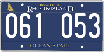 RI license plate 061053