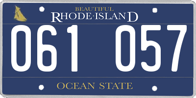 RI license plate 061057