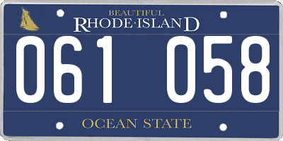 RI license plate 061058