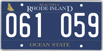 RI license plate 061059