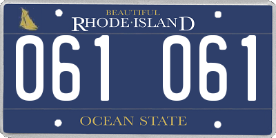 RI license plate 061061