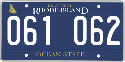 RI license plate 061062