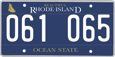 RI license plate 061065