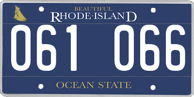RI license plate 061066