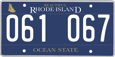 RI license plate 061067