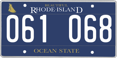 RI license plate 061068