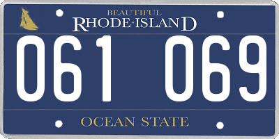 RI license plate 061069