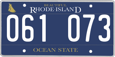 RI license plate 061073