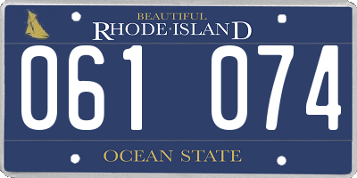 RI license plate 061074