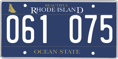 RI license plate 061075
