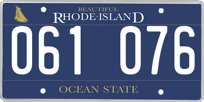 RI license plate 061076