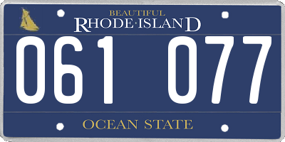RI license plate 061077