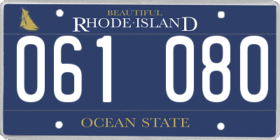 RI license plate 061080