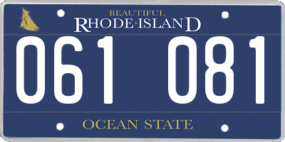 RI license plate 061081