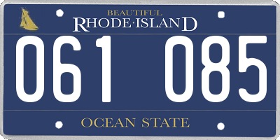 RI license plate 061085