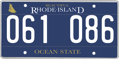 RI license plate 061086