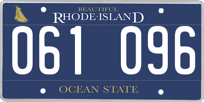 RI license plate 061096