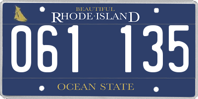 RI license plate 061135